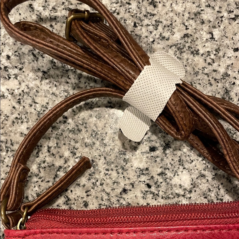 NWT- Red and brown crossbody bag Mimi x Jules - Picture 4 of 7